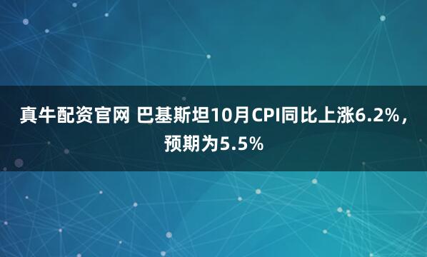 真牛配资官网 巴基斯坦10月CPI同比上涨6.2%，预期为5.5%